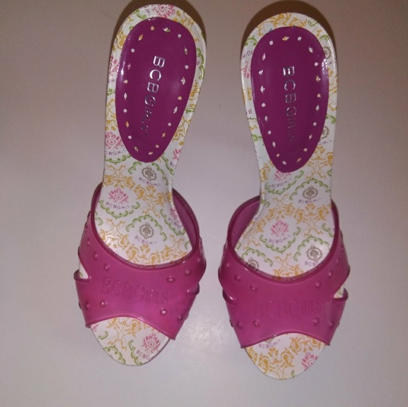 BCBGirls Shoes - BCBGIRL Pink Slide On Heels Size 8